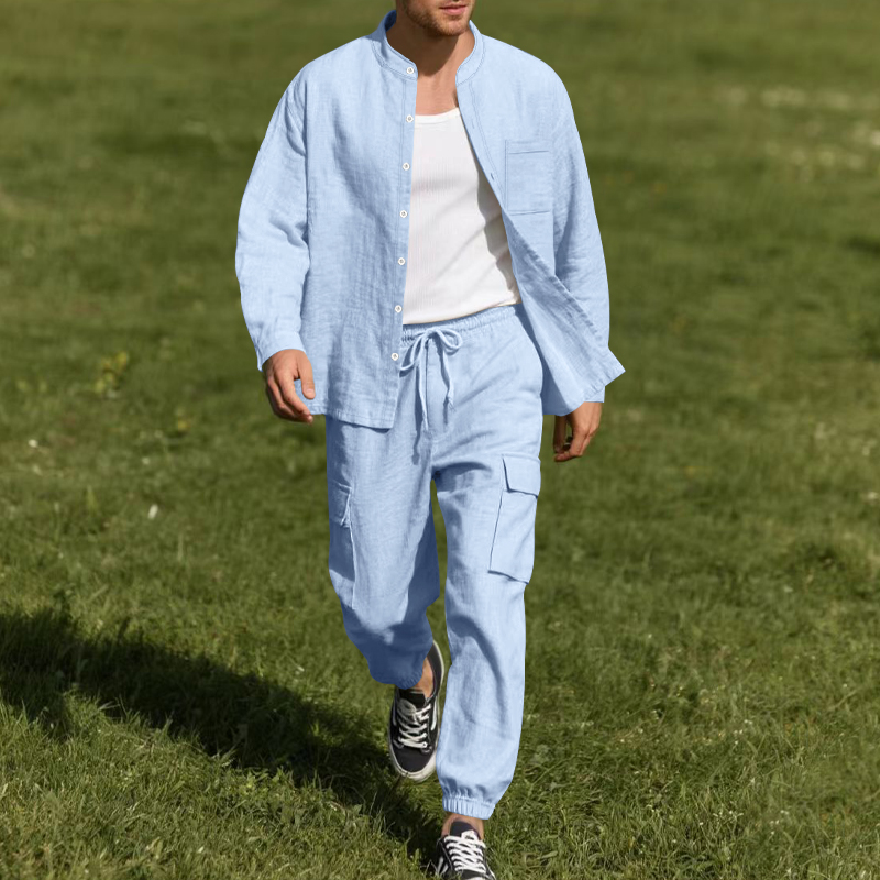 Мужской льняной дышащий компле – обзор и цена Linen Shirt Breathable