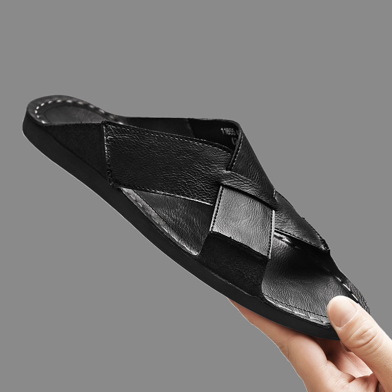 Модные мужские тапочки из нату – обзор и цена Flip Flop Leather Men