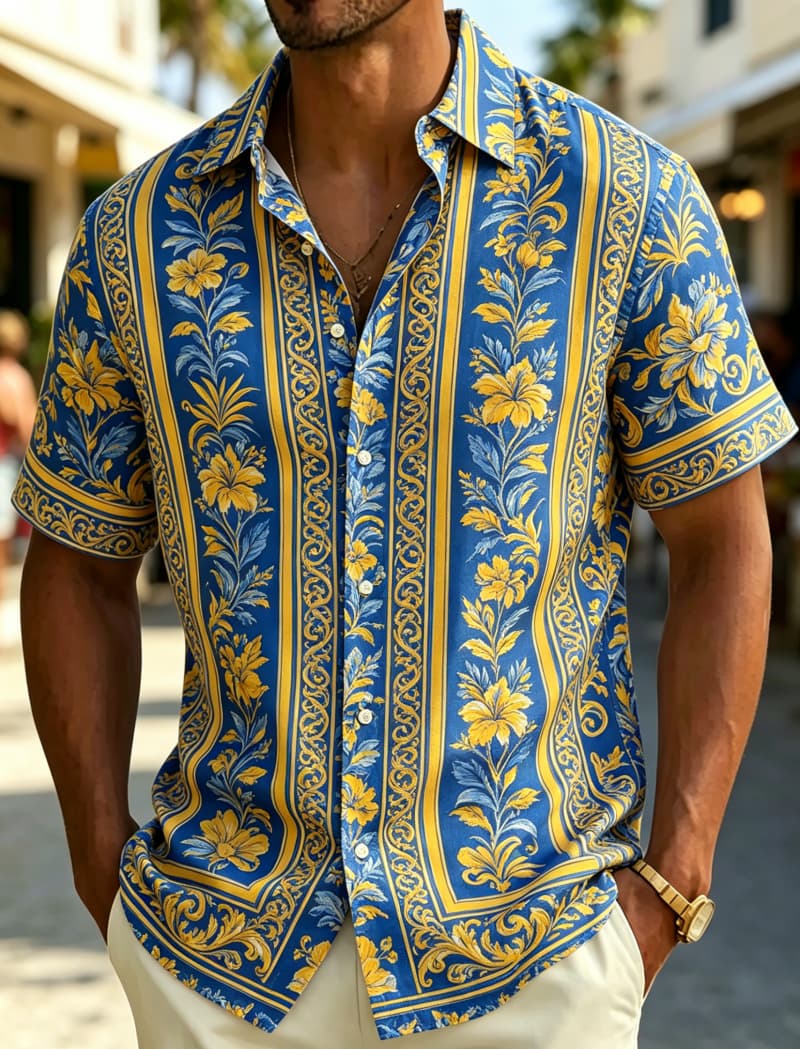 Мужская рубашка с коротким рук – обзор и цена Resort Shirt Floral